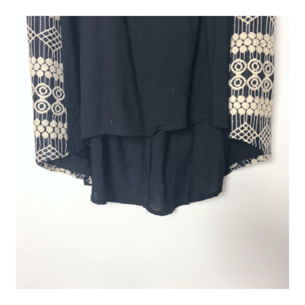 black w. cream embroidery hi lo dress - Picture 4 of 5
